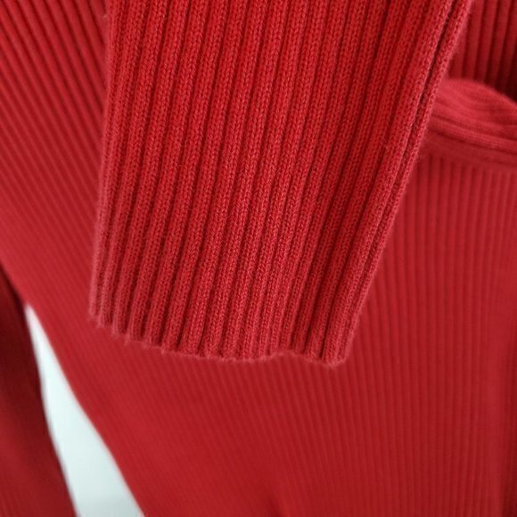 Vintage Y2K Tommy Hilfiger Logo Red Ribbed Long Sleeve 100% Cotton Sweat… - Picture 12 of 16